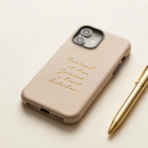 Custom Script Leather Phone Case
